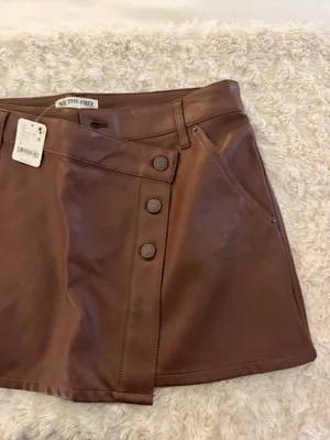Free People Leather Skirt thumbnail 3