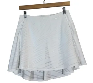 Nike Dri-FIT Diagonal Stripe Mesh Tennis Skort White Athletic Sporty Size S thumbnail 1