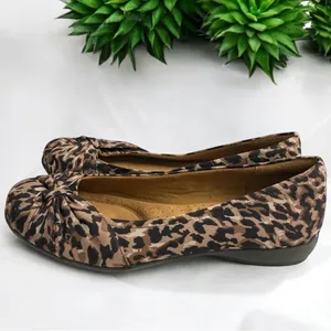 Natural Soul All Thru Comfort Slip Genie Leopard Print Twist Front Flat Sz 9 thumbnail 2