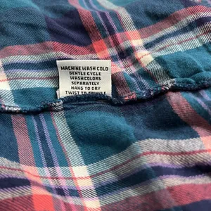 Tulip Blue and Pink Flannel‎ Plaid Dress Size Small S A-line Pockets Artsy thumbnail 8