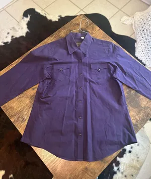 Purple Button Down Roper Shirt Size XL thumbnail 1