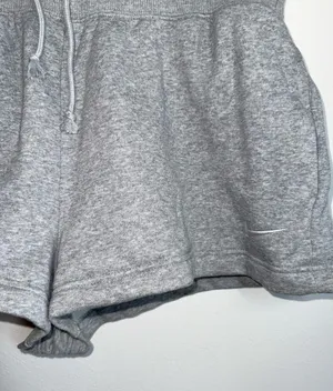 Nike Phoenix Fleece High Waisted 2” Loose Fit Shorts Light Gray thumbnail 5
