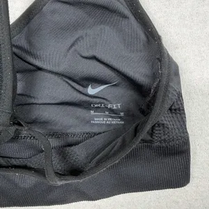 Nike Indy Seamless Sports Bra Women’s Medium Black Dri-FIT Strappy Light Support thumbnail 3