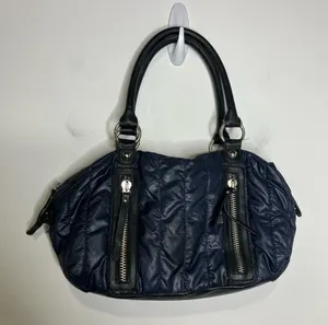 LP/LP quilted puffer‎ purse navy blue 14” x 8.5” x 4” thumbnail 1
