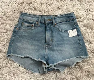H&M High Waisted Medium Wash Denim Shorts thumbnail 1
