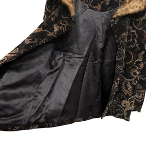Vintage‎ 90s Y2K Black Rivet Women Brown Paisley Jacket Size Large Faux Fur Trim thumbnail 7