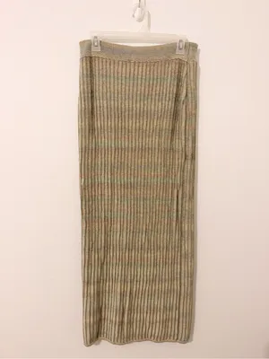SET Anthropologie Daily Practice Knit Top And Skirt Green Ribbed Size Large L thumbnail 7
