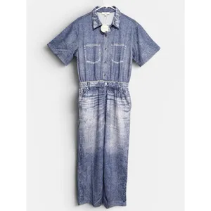 NWT Oddi Acid Washed Chambray Denim Jumpsuits Size Medium Casual thumbnail 4