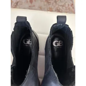 Gianni Bini Womens Black Leather Chelsea Ankle Boots Pointed Toe Block Heel thumbnail 3