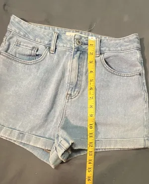 Pacsun Mom Shorts Womens 28 Blue Light Wash Denim Cotton Hi-Rise Zip Fly Button thumbnail 7