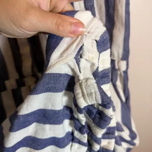 Pact The Harbour Organic Cotton Hemp Blend Romper Womens XL Blue White Stripes thumbnail 6