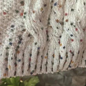 Ee:some Confetti‎ Cable Knit Sweater Womens S/M Ivory Chunky Colorful thumbnail 6