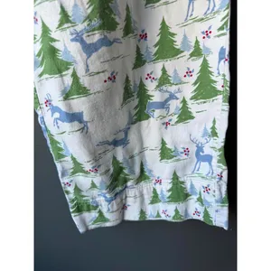 LL Bean Ladies Pajama Pants with Holiday Reindeer and Tree Print thumbnail 7