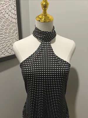 Moda International Black and White Polka Dot Halter Camisole thumbnail 2