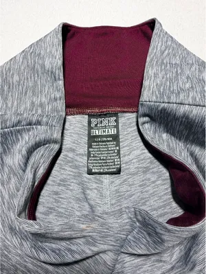 PINK Victoria’s Secret Ultimate Colorblock Leggings Women’s Large Gray Burgundy thumbnail 4