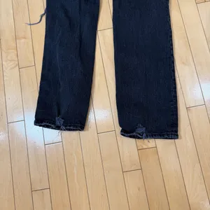 Abercrombie & Fitch 90s Straight Ultra High Rise Black Denim Distressed Jeans 26 thumbnail 8