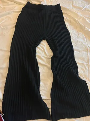 bc05 INC X Jeannie Mai Womens L Pants Black Ribbed Stretch Elastic Waist thumbnail 1