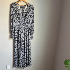 BODEN Ruffle Jersey Maxi Dress 8 Blue thumbnail 2