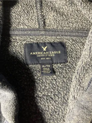 American Eagle Outfitters Navy Pullover Hoodie with Pink Crest thumbnail 3