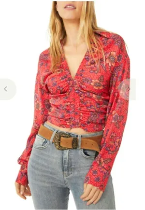 Free People I Got You Printed Blouse Size: S thumbnail 1