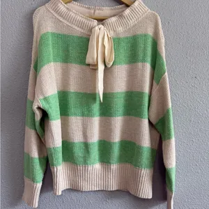 Free People Cassidy Off The Shoulder Sweater Size XS Striped Oversized thumbnail 4