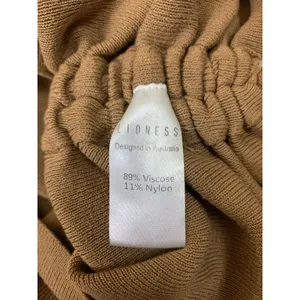 Lioness XS Brown Ruched Bodycon Mini Dress Drawstring Y2K Ribbed Knit Sleeveless thumbnail 5