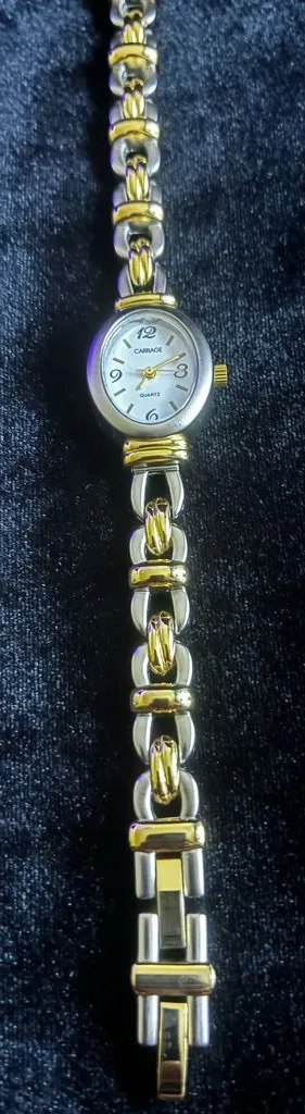 Carriage By Timex Watch Women Dainty Gold Silver Tone 19mm thumbnail 1