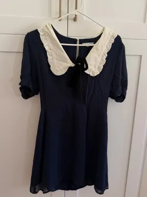 Reformation Navy Mini Dress Blue Size 6 thumbnail 1