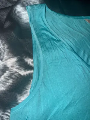 Lightweight Teal Tank Top - Casual Women's Scoop Neck thumbnail 3