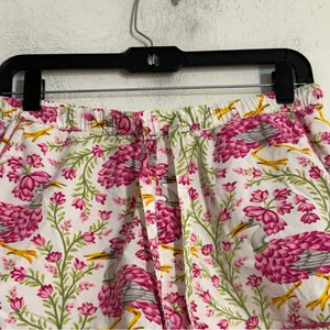 Printfresh Queen Lotus in Pink Cloud Pajama Shorts Size XS Bird Floral thumbnail 5