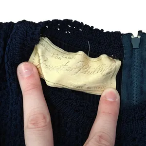 Vtg Angela Lanza for Jonathan Phillips Navy Long Sleeve Knit Dress Womens thumbnail 5