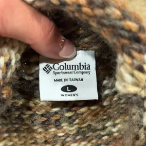 Columbia Multicolor Knit Sweater Turtleneck Wool Blend Size Large thumbnail 2