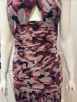 Nicholas Micaela Halter Neck Purple Floral Gown size XSMALL A1 thumbnail 5