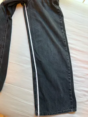 American Eagle Strigid Black High Rise Wide Leg Jeans Size 6 Regular thumbnail 7