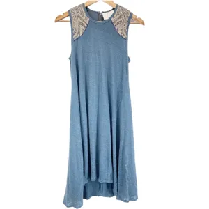 Fairy Grunge Beaded Linen Dress XS Indie Sleaze Angel Eclectic Artsy Free Spirit thumbnail 2