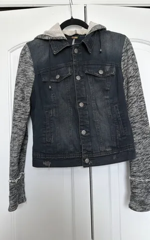 Free People Distressed Denim Jacket thumbnail 1