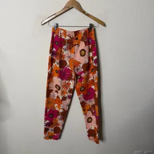 Free People Tessa Tapered Trousers Orange Floral Womens Pants Size 0‎ thumbnail 4