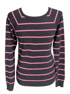 Poof long sleeve pink and black sweater thumbnail 2