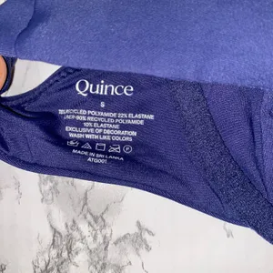 NWT Quince Deep Navy Blue Italian Demi Bikini Top Swim Suit Women's Size Small thumbnail 8