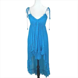 Karina Grimaldi Saralyn Sleeveless High Low Dress on Blue Floral Size XS thumbnail 2