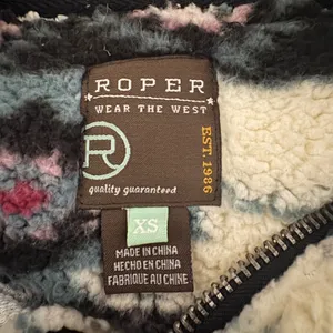 Roper Southwestern Print Fleece Quarter Zip Pullover Cowgirl Chic Womens Size XS thumbnail 4