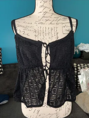 NWT Aerie Show Off High Tide Lace Tie Front Bra Top, XL thumbnail 1