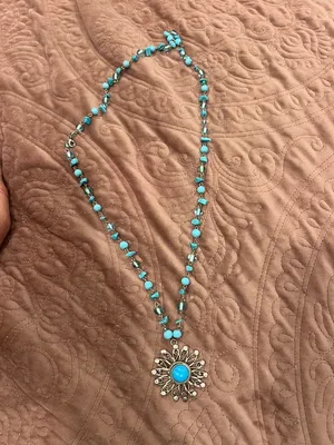 Handmade Turquoise Bead Multi-Strand Sunburst Pendant Necklace - Women Jewelry thumbnail 6