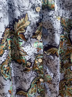 Free People Intimately Goddess Satin Paisley Oversized Sleep Shirt Size XS Boho thumbnail 5