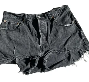 Levis 501 Black‎ Cutoff Shorts Pre OwnedJunior Size 32 thumbnail 1