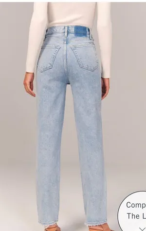 Abercrombie Ultra High Rise 90s Straight Jean Criss-Cross Waistband 34 thumbnail 7