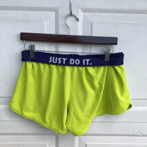 Nike Women’s Shorts Dri-Fit Fold Over Yellow Purple Medium thumbnail 4