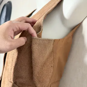 Learsi Women’s Genuine Leather Suede Vest V-Neck Barncore Cowgirl in Brown L thumbnail 10