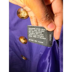 London Fog Womens‎ Purple Double Breasted Trench Coat Jacket Medium thumbnail 3