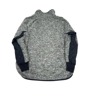 Abercrombie & Fitch Fleece Pullover‎ Womens M Gray Snap Neck Quilted Trim Sherpa thumbnail 5